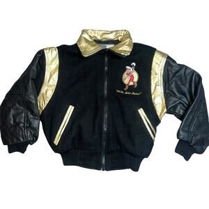 Vintage The Jetsons Astro rare embroidered leather bomber jacket youth size 7